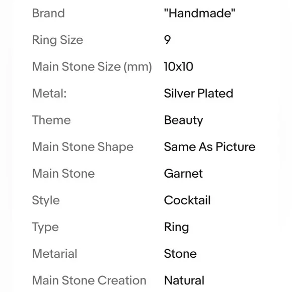 GARNET RING - Picture 3 of 15